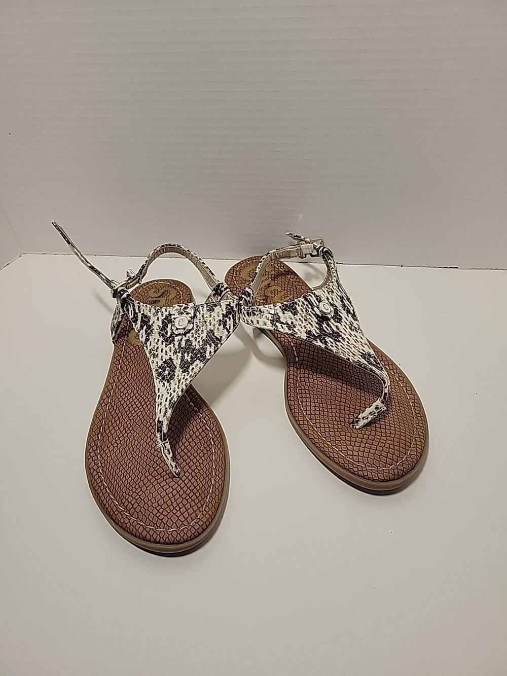 Circus by Sam Edelman Carolina Sandal Womens 6.5 Snakeskin Print Slingback EUC